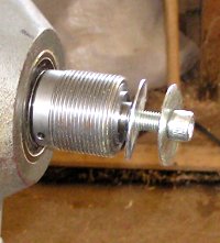 arbor for holding polishing mop on lathe